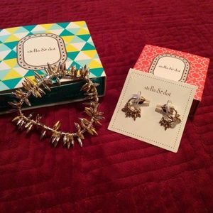 Stretch Bracelet and Matching Earrings, Never Worn